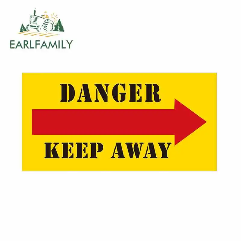 

Earlfamily 13cm x 8.2cm For Danger Keep Away Graffiti Car Stickers Repair Decal Scratch-Proof Vinyl Material Occlusion Scratch