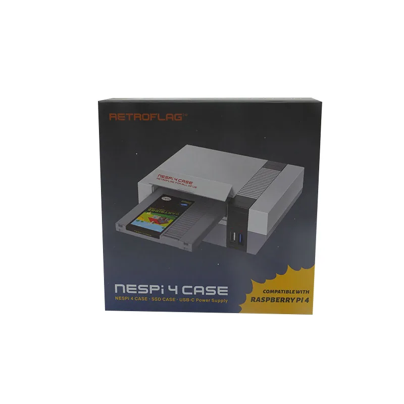 Чехол Retroflag для Raspberry Pi 4 чехол NESPi SSD охлаждающий вентилятор адаптер и радиаторы