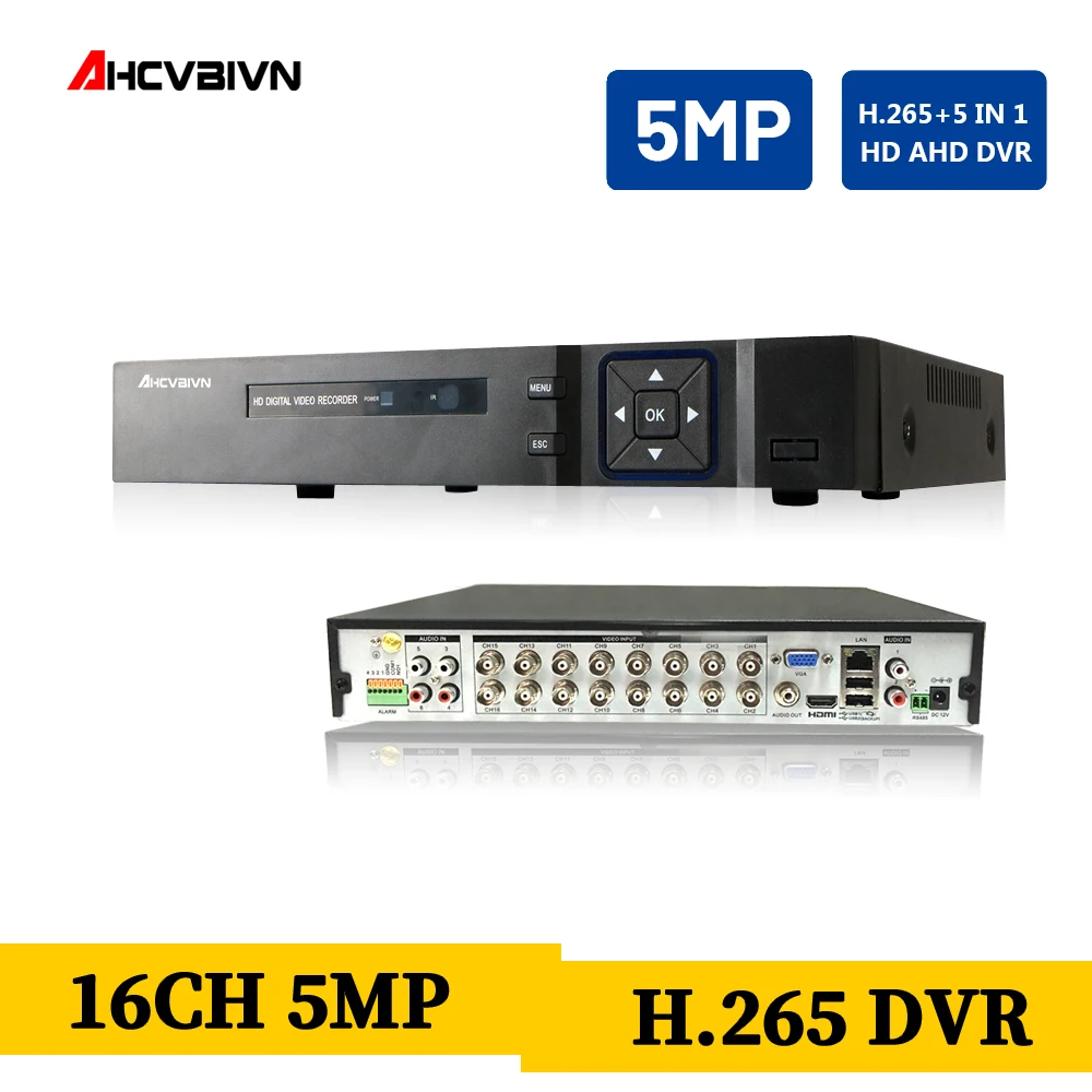 Гибридный видеорегистратор XMeye Hi3531D H265 + 5 МП 4 16 каналов в 1 TVi CVI NVR AHD CCTV 3G Wi Fi