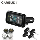 Беспроводная автомобильная система контроля давления в шинах TPMS Careud с 4 внутренними и внешними датчиками, ЖК-дисплеем, прикуривателем