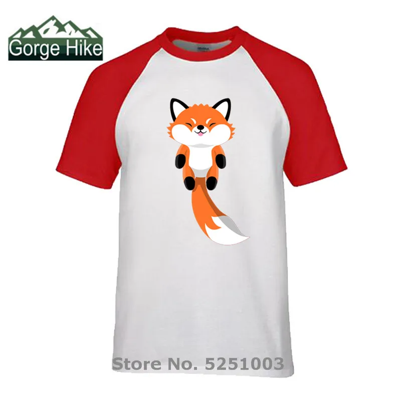 Футболка Kawaii Foxy Hunter Tail Мужская забавная хипстерская рубашка с принтом природы
