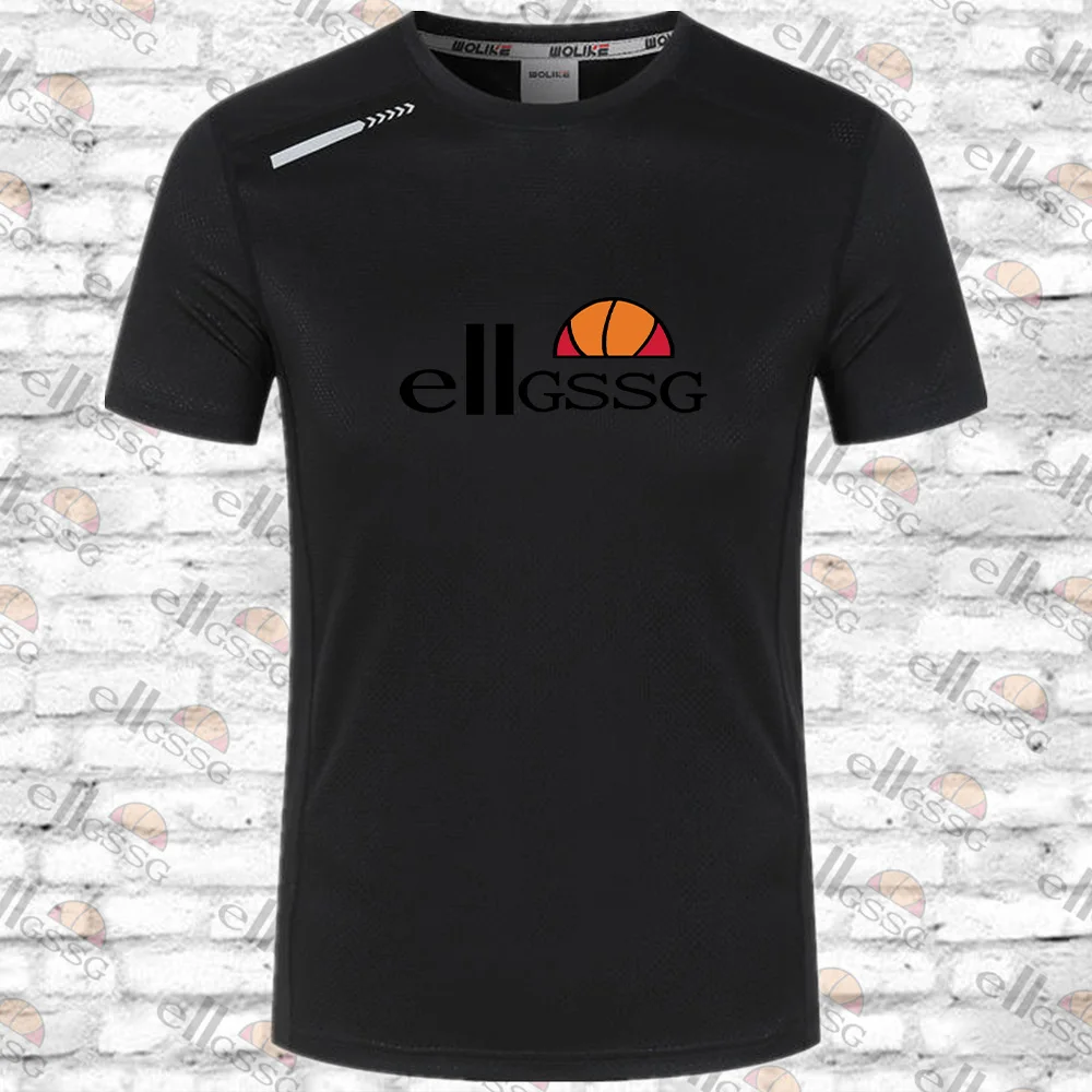 

Men summer sportswear high-quality brand men's 2021hot sale short-sleeved T-shirt solid color letter printing street jogging top