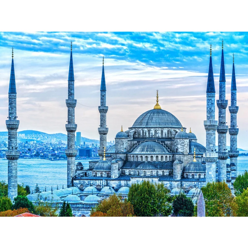 Paint With Diamond Painting Blue Mosque Religion Embroidery Sale Mosaic by Number Crystal Rhinestones Art Crafts