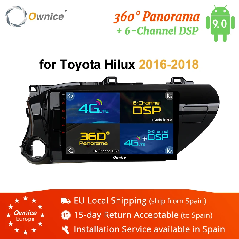 10 1 дюймов Ownice K1 K2 K3 K5 K6 Android 8 Восьмиядерный для TOYOTA Hilux 2016 2017 2018 автомобильный dvd