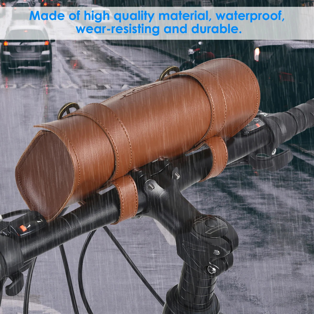 Водонепроницаемая модная кожаная сумка на велосипед корзина руль велосипеда