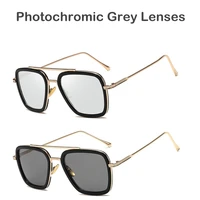 2020 new men sunglasses photochromic tony stark iron man vintage sun glasses men eyewear polarized retro fashion shade uv400