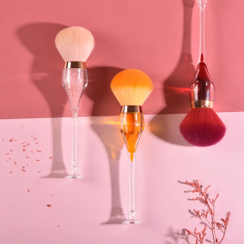 

2021 new Red Wine Glass Foundation Powder Blush Brush Professional Make Up Brush Tool Set Cosmetic Soft Big Size Makeup Brush