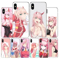 zero two darling in the franxx anime phone case for apple iphone 13 12 11 pro max se 2020 x xs xr 7 8 6 6s plus soft cover coque