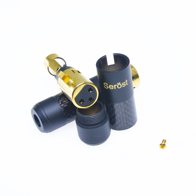 Serost Bla-1 3Pin углеродное волокно+ медь+ Позолоченный мужской женский Cannon XLR аудио разъем сбалансированный штекер для hifi hiend аудио