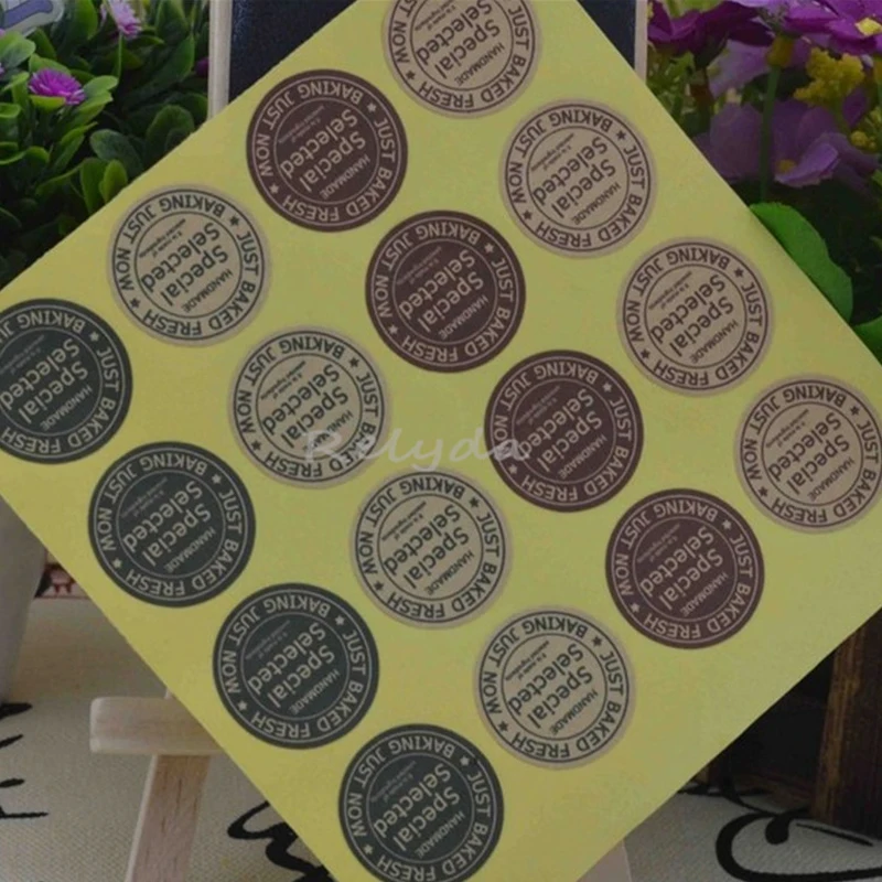 200pcs 23x23mm Free shipping custom bakery cake cookie candy gift hand made kraft label packaging sealing stickers adhesive tag |