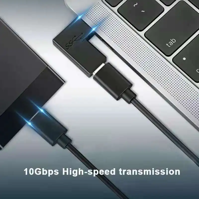 USB 3.1 Type C Adapter Elbow Converter USB C Charge Data Sync Extension USBC Female To Male Typec Connector for PC Laptop Tablet
