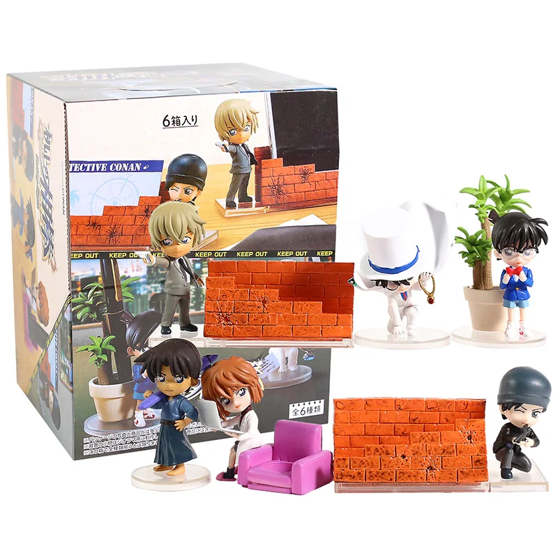 

Detective Conan Desktop Figure PVC Model Toys Desk Decoration 6pcs/Set