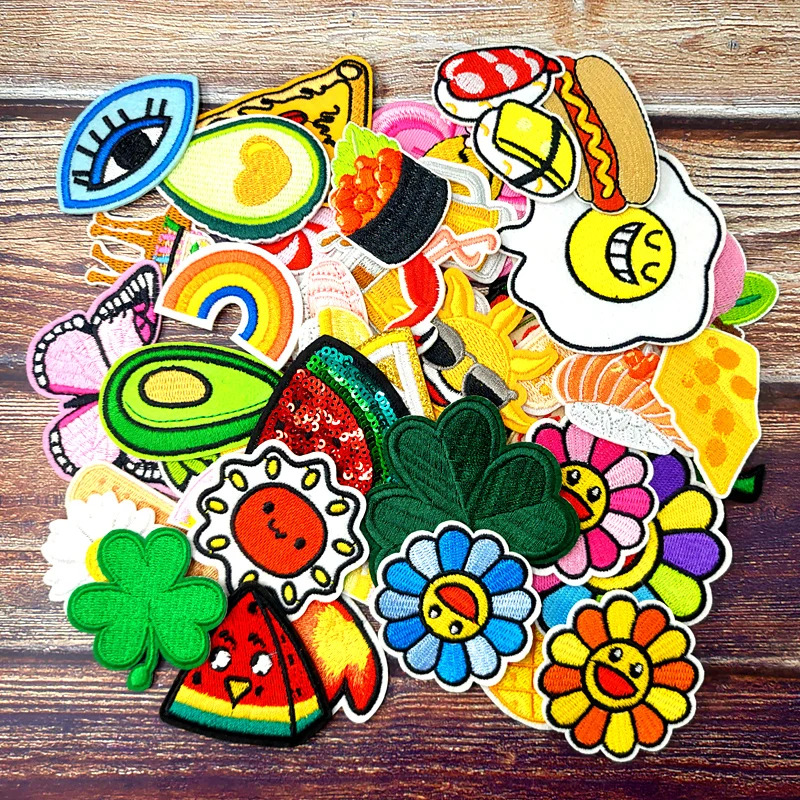 Пицца яйцо суши Фрукты DIY нашивки для футболки Утюг на Одежда аппликации джинсы