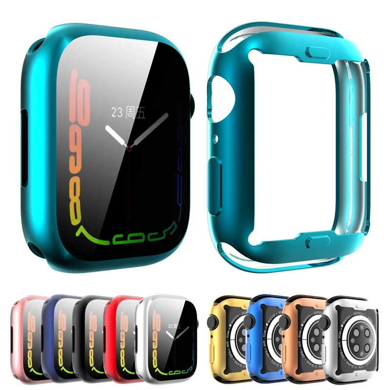 

Clear Watch Cover Case For Apple Watch SE 7 45MM 41MM Plating Protector TPU Slim Soft Case For iWatch Series 7 Bumper