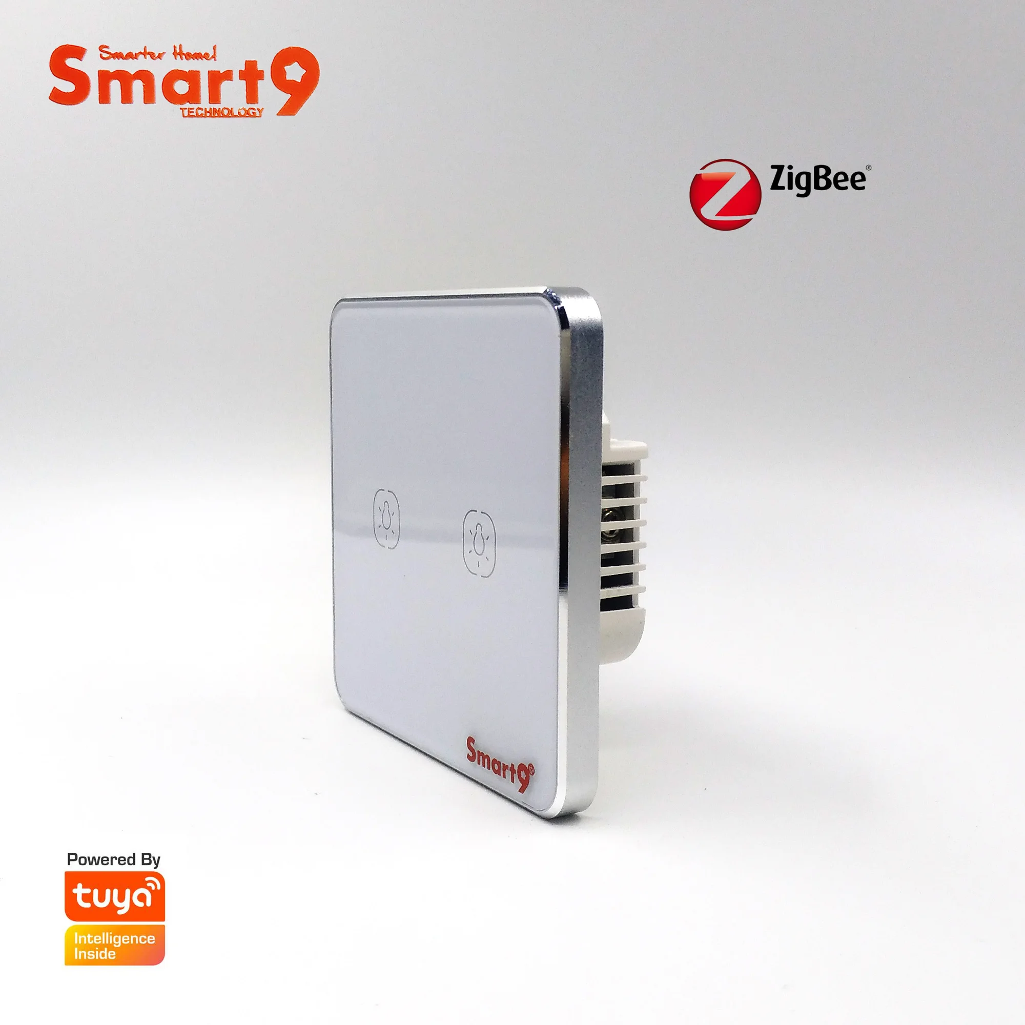 Настенный выключатель Smart9 ZigBee без нейтрали работает с TuYa Hub сенсорная кнопка