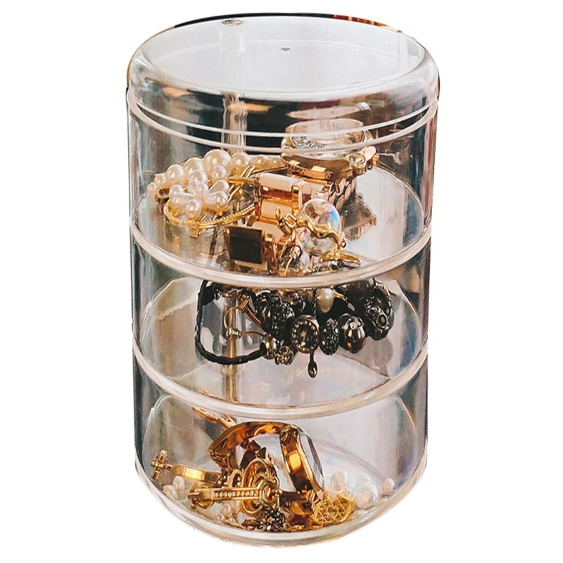 

Multilayer Jewelry Storage Box Holder Earpin Earrings Small Objects Organizer Plastic Storage Box That Can Rotate Freely