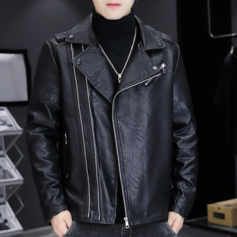 Мужские куртки и пальто в стиле ретро 2022 кожаная куртка Мужская мотоциклетная