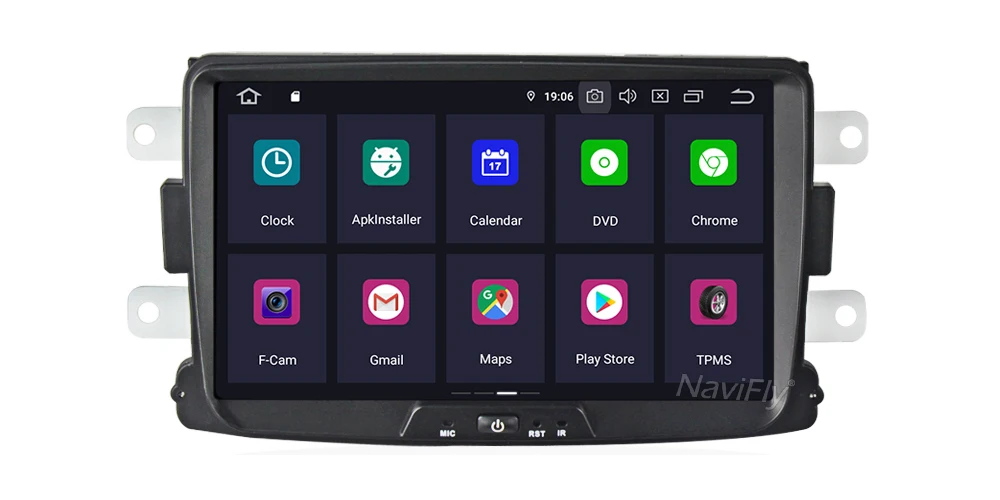 NaviFly ips экран DSP Android 9,0 Автомобильный мультимедийный плеер для Dacia Duster Logan Sandero Lada Xray 2 с Wifi gps навигационный микрофон