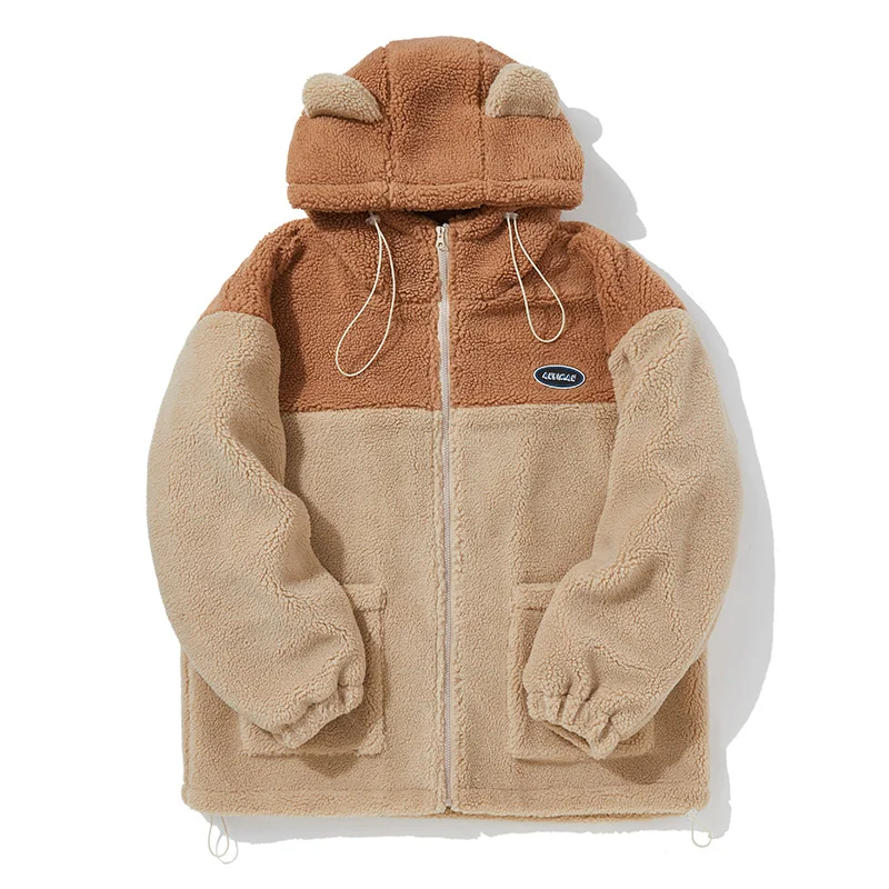 Пальто из овечьей шерсти Женское зимнее свободное плюшевое утепленное хлопковое