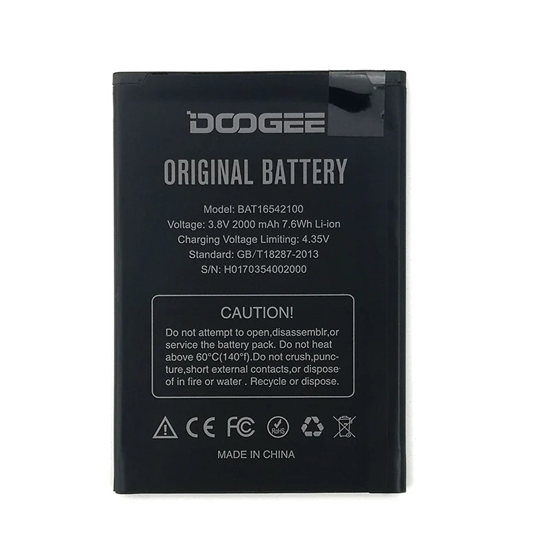 100% Оригинальный аккумулятор 2000 мАч BAT16542100 Для DOOGEE X9 MINI мобильный телефон в