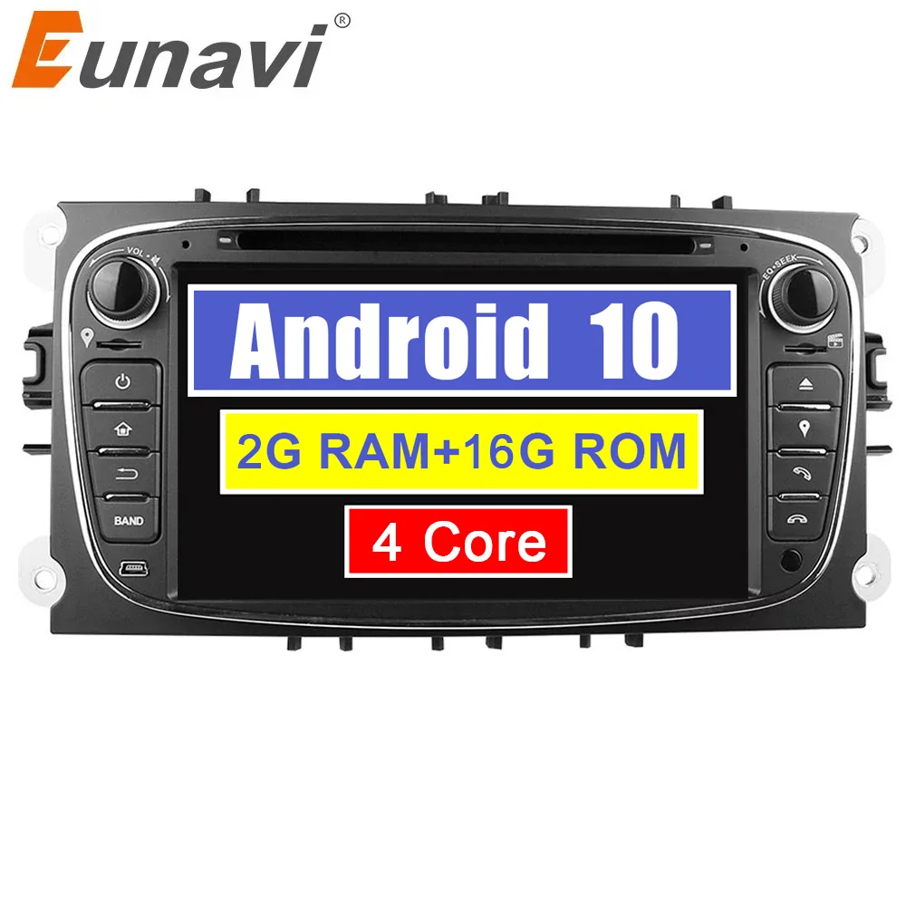 Eunavi четырехъядерный 2G RAM Android 10 2 din автомобильный DVD плеер автомобильное радио GPS