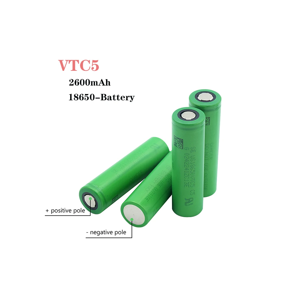 10 шт. перезаряжаемые аккумуляторы 3 7 в US18650 VTC5 2600 мАч 18650 Сменные Аккумуляторы