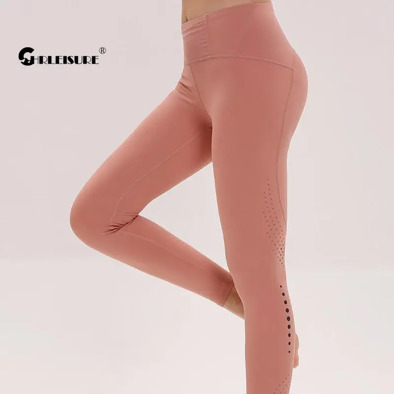 

CHRLEISURE Mehs штаны для йоги Обнаженная Высокая талия бедра эластичные спортивные Леггинсы для бега дышащая Спортивная одежда для фитнеса