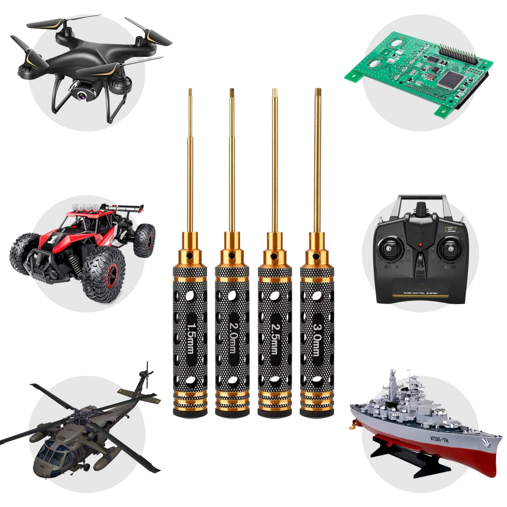 

Airplane Hex Repair Tools RC Helicopter Screwdrivers 4Pcs/Kit 1.5 2.0 2.5 3.0mm For RC Drone Car Boat Repairing 4PCS/Set Model
