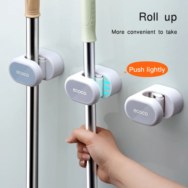 Настенный держатель для швабры и метлы бытовая клейкая вешалка хранения крючок