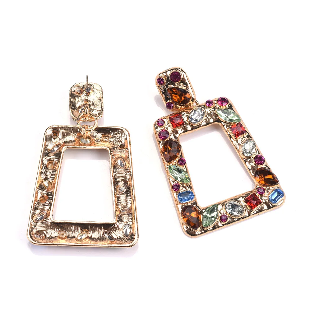 Модные геометрические квадратные серьги ZA ювелирные изделия инкрустация