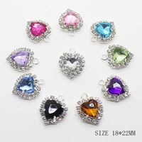 skye ciel 10pcs 1818mm heart shape with ring diy jewelry accessories rhinestone acrylic pendant decoration crafts