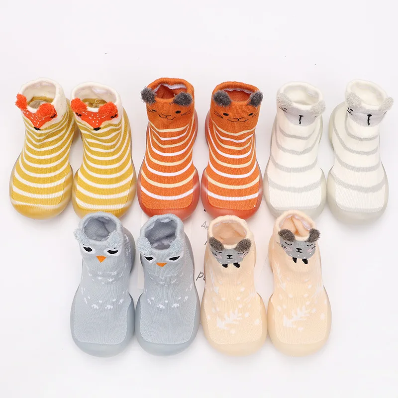 Обувь для малышей нескользящая с рисунком лисы совы 5 размеров видов цветов | - Фото №1