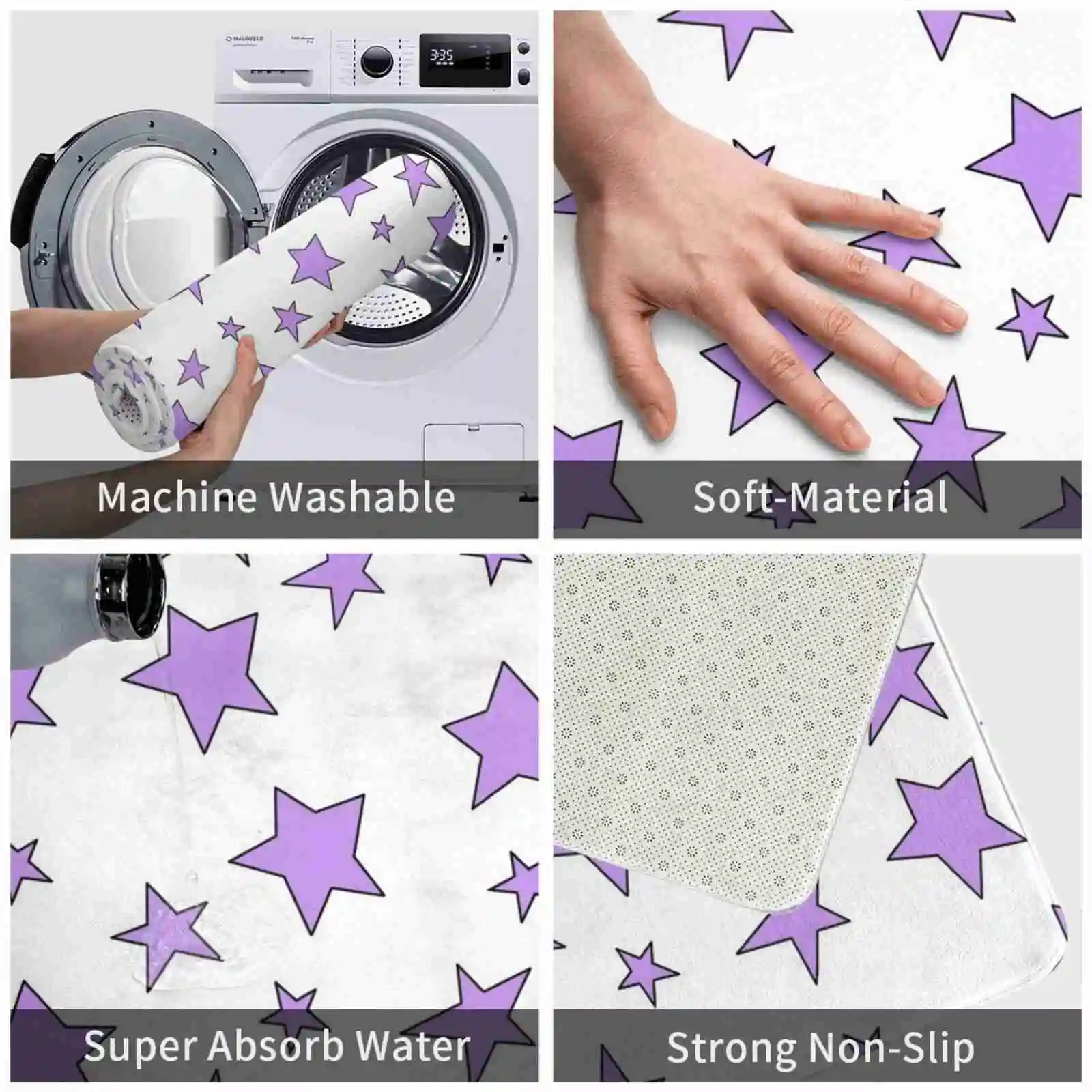 Пурпурная звезда в упаковке 3 размера домашний ковер дешевый коврик для Macbook Dell ПК