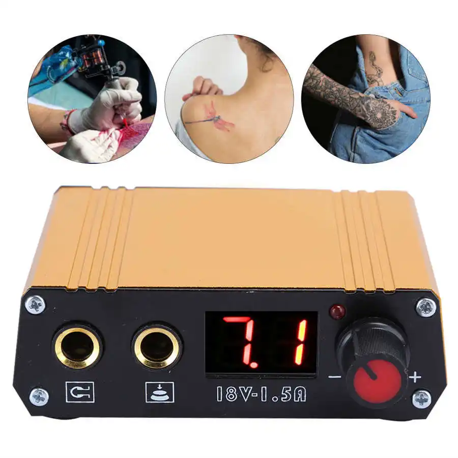 Профессиональный мини тату машинка источник питания для татуировок ЖК дисплей