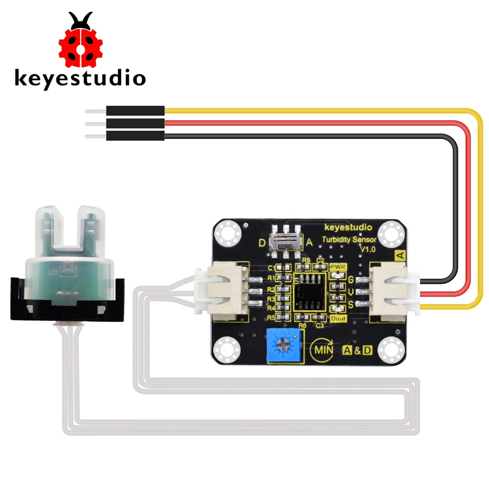 Keyestudio Датчик Мутности V1.0 с проводами, совместимыми с Arduino для тестирования воды