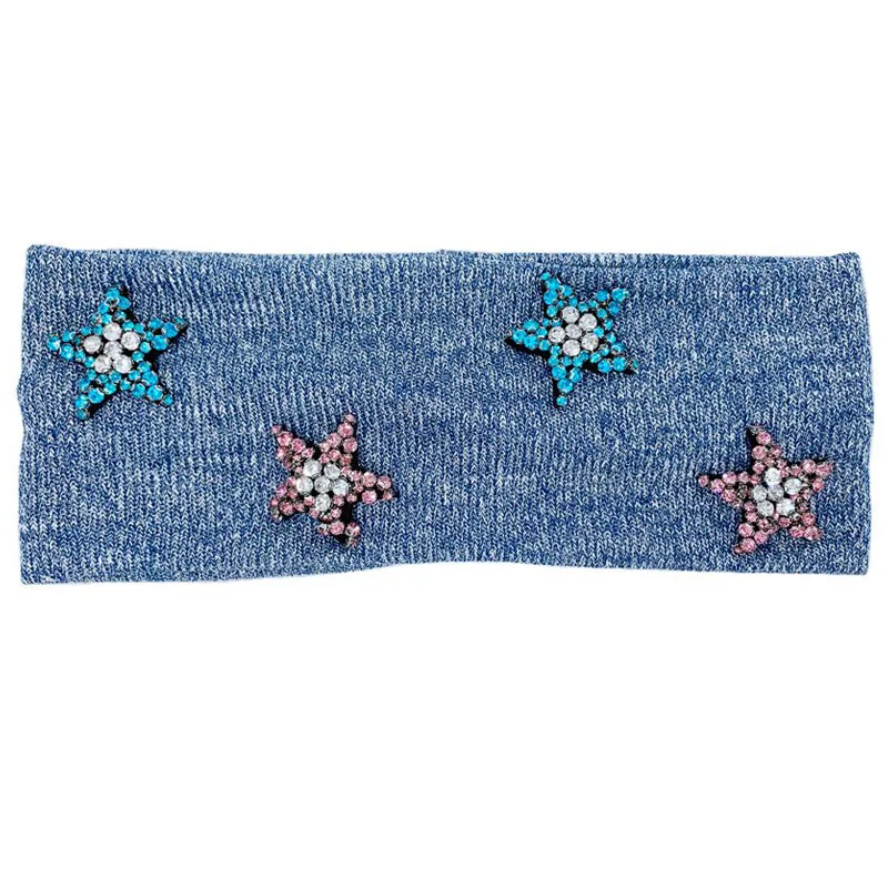 

P17173 Spring 2019 new navy shimmer flat with star appliques