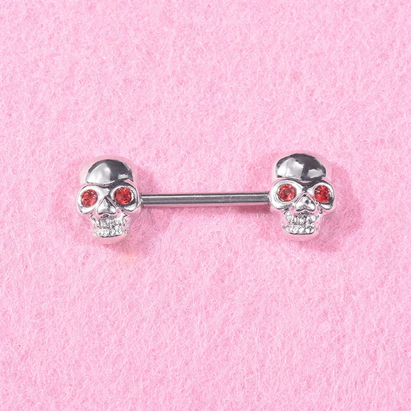 Новые 2 шт кольца для сосков с черепом женские хирургические стальные штанги