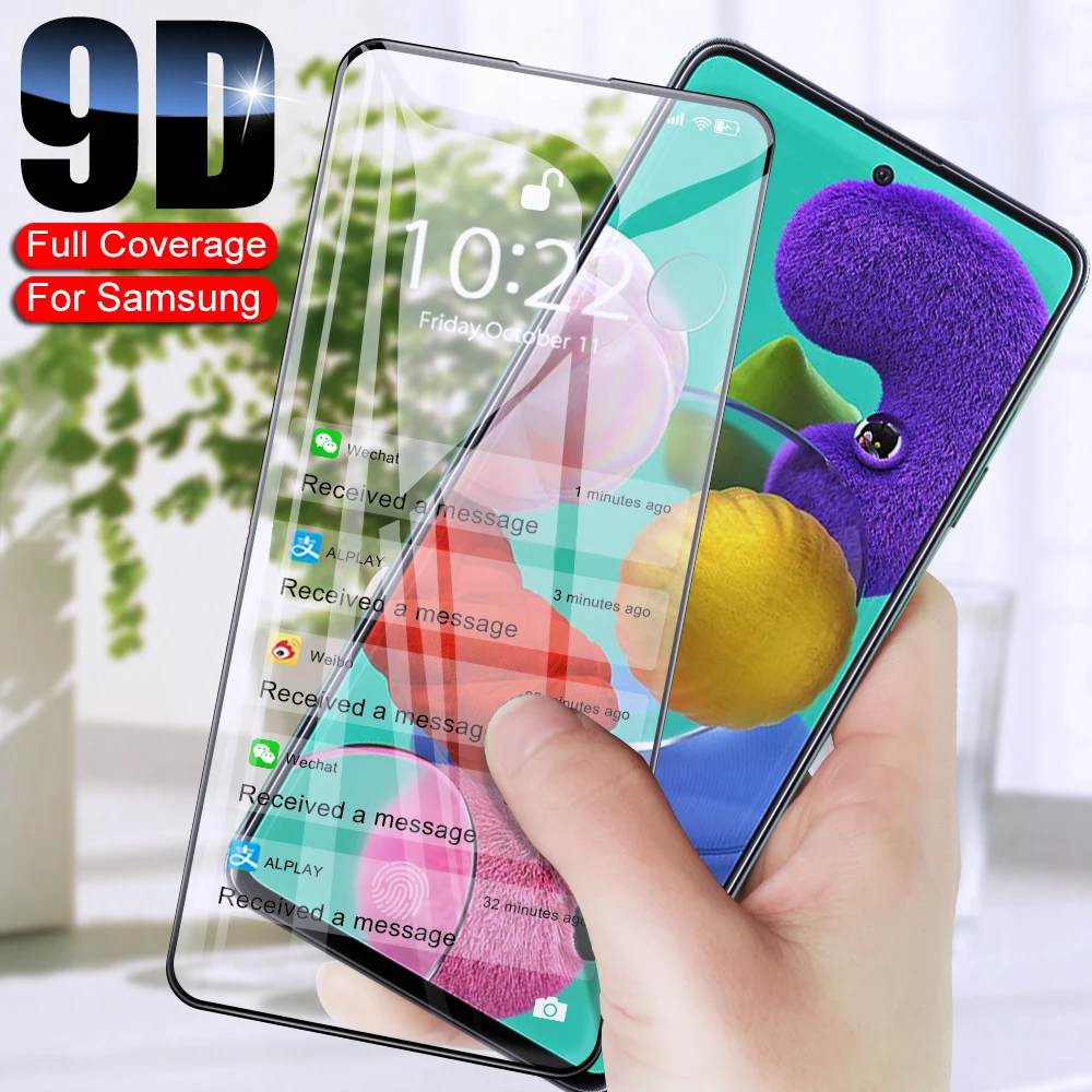 9D защитное закаленное стекло для Samsung Galaxy A51 A71 A01 A11 A21 A31 A41 M11 M21 M31 M51 на A30 A50 защита