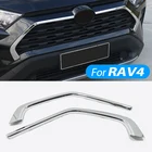 Аксессуары для Toyota Rav4 2019 2020, отделка передней решетки радиатора, Декоративные Хромированные гоночные решетки, наклейки на крышку рамы, внешние автомобильные детали