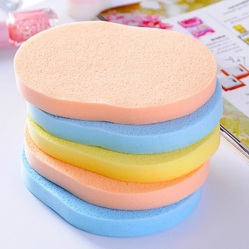 

50pcs Wash Face Sponge Facial Cleansing Sponge Fashion Makeup Tools Compressed Pad Powder Puff (Random Color)