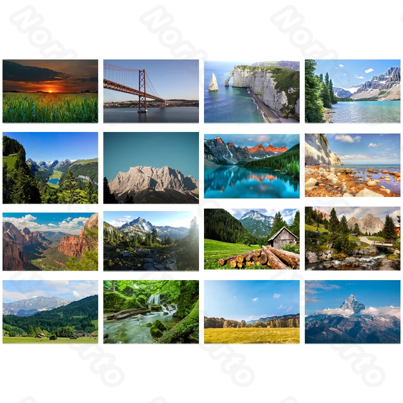 

DIY Diamond Decoration Natural Landscape Mountains Streams Sea Sunset Grasslands Plateau Square or Round Diamond Home Decoration