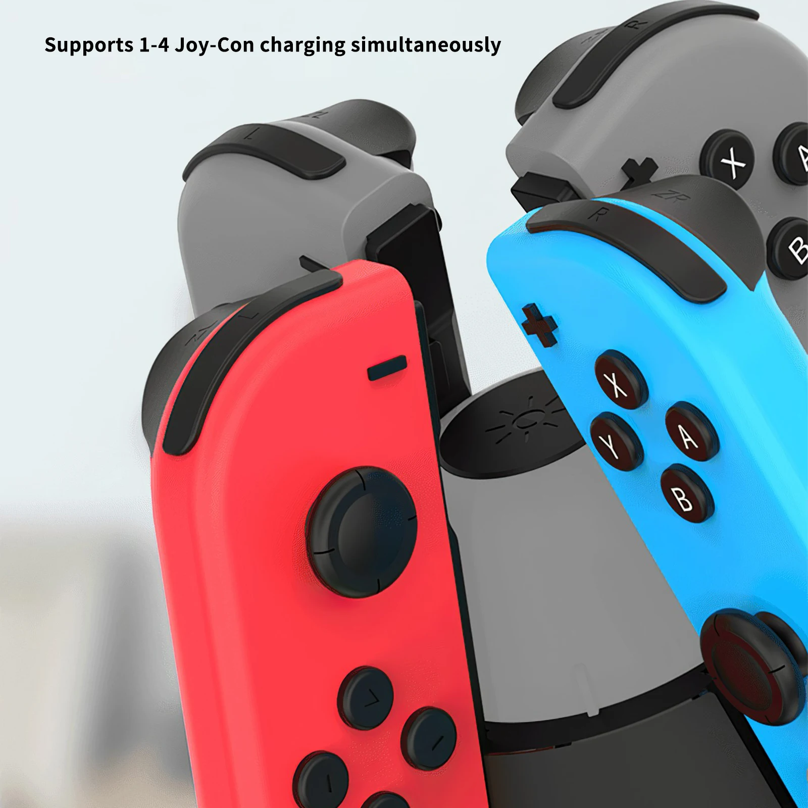 

For Joy-Con Charger And Night Lamp Charging Base With 4 Charing Slots Charging Dock With Night Lamp Function Charging Dock 2021
