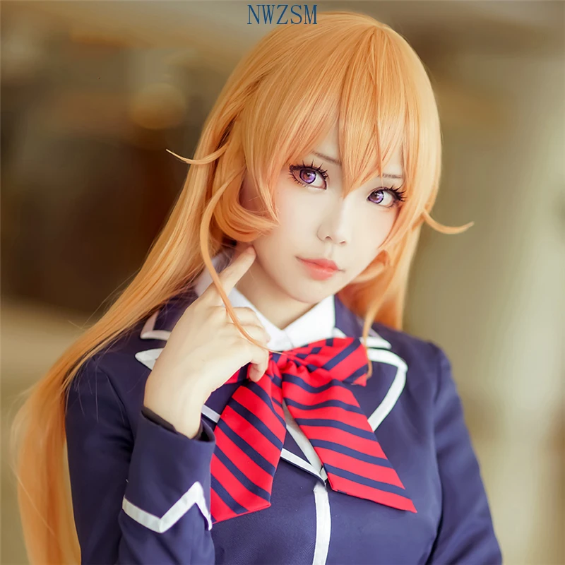 Food Wars Shokugeki No Soma Nakiri Erina косплей парик 100 см/39 дюймов желтые длинные прямые волосы