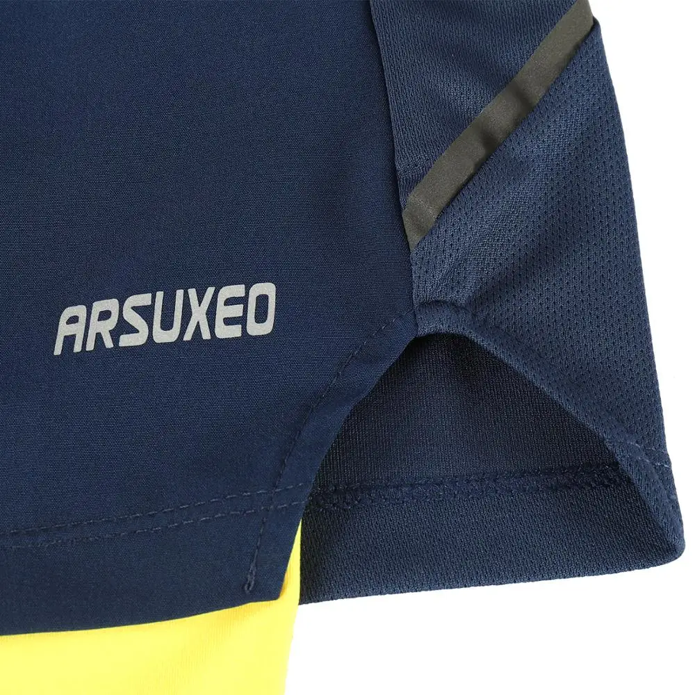ARSUXEO мужские шорты для бега 2 в 1 с удлиненной подкладкой активных тренировок