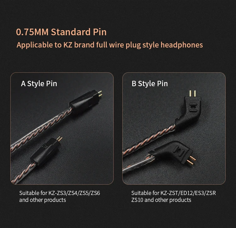 KZ ZS10 ZSN ZEX PRO In Ear Cable High-Purity Oxygen-Free Copper Twisted Upgrade Cable 2pin Cable For KZ ZEX Silver plated Cable images - 6