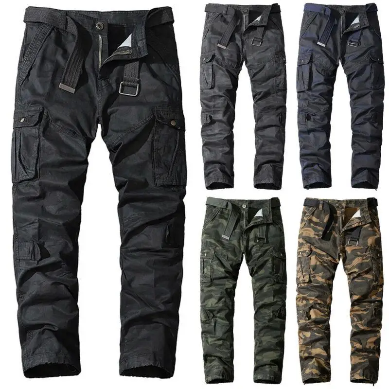 

Men Camouflage Cargo Combat Work Trousers Casual Slacks Chino Pants Male Bottoms