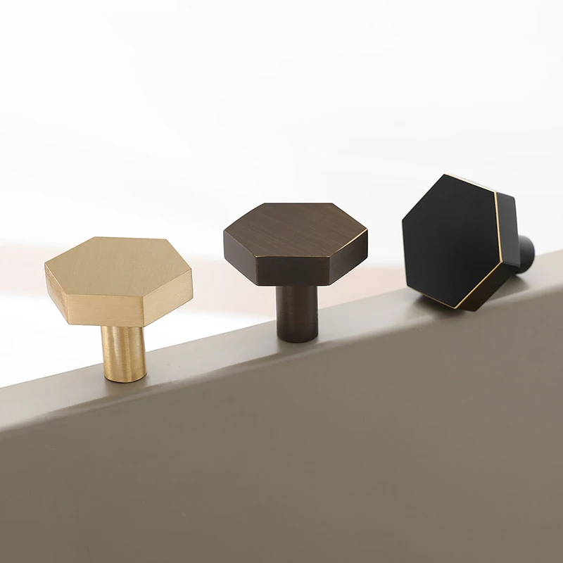 

Gold Antique Bronze Brass Hexagon Knobs Cabinet Knob Handle Dresser Knobs Drawer Pulls Kitchen Furniture Hardware Black
