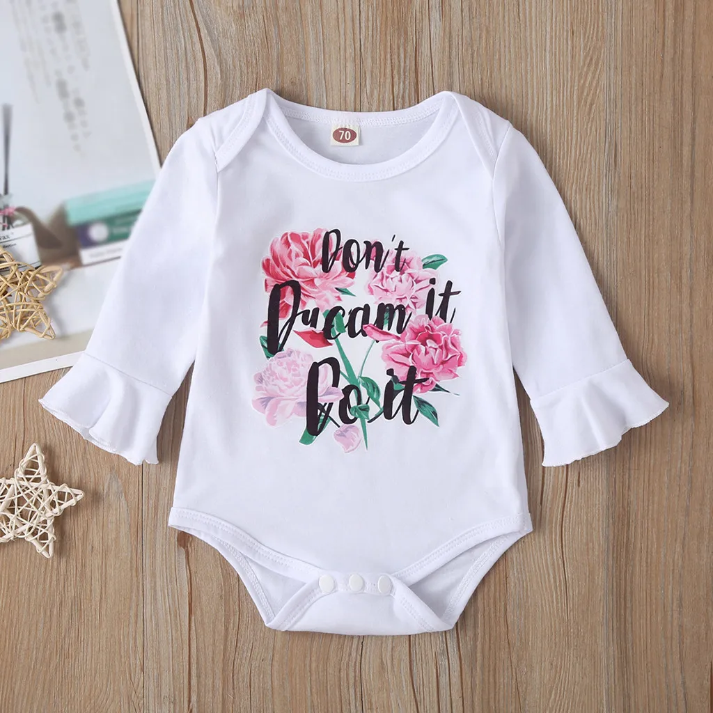 Новинка 2019 года милое боди с принтом для малышей розовый комплект длинными