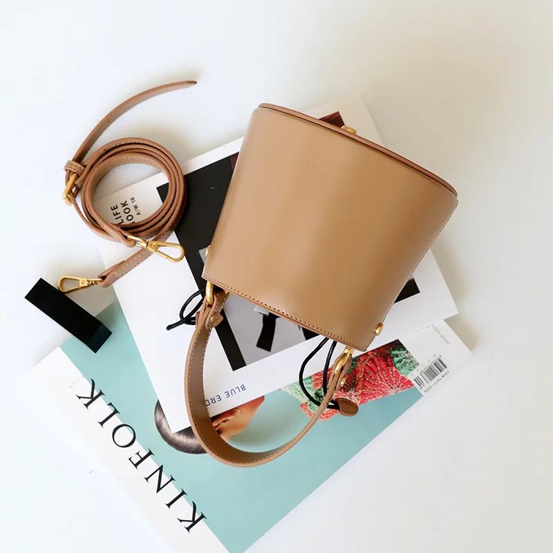 

Women's bags 2021 new mini bucket bag women's leather shoulder bag fashion messenger temperament handbag