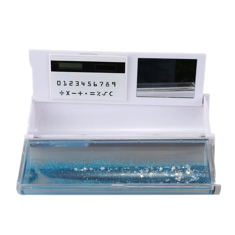 

Translucent Multifunctional Cylindrical Pen Holder School Stationery Pen Case with Removable Calculator